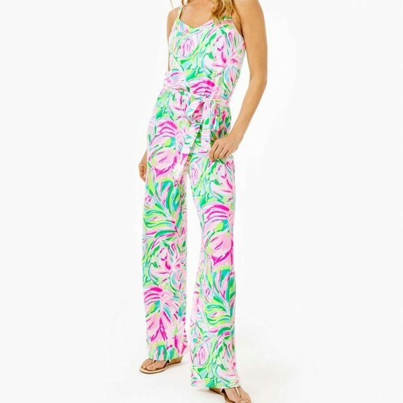 Lilly Pulitzer Pants - Lilly Pulitzer Arabelle tie belt wide leg jumpsuit